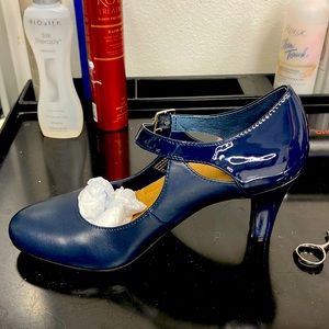 Gianni Bernini blue charol and leather comfortable wear 8M